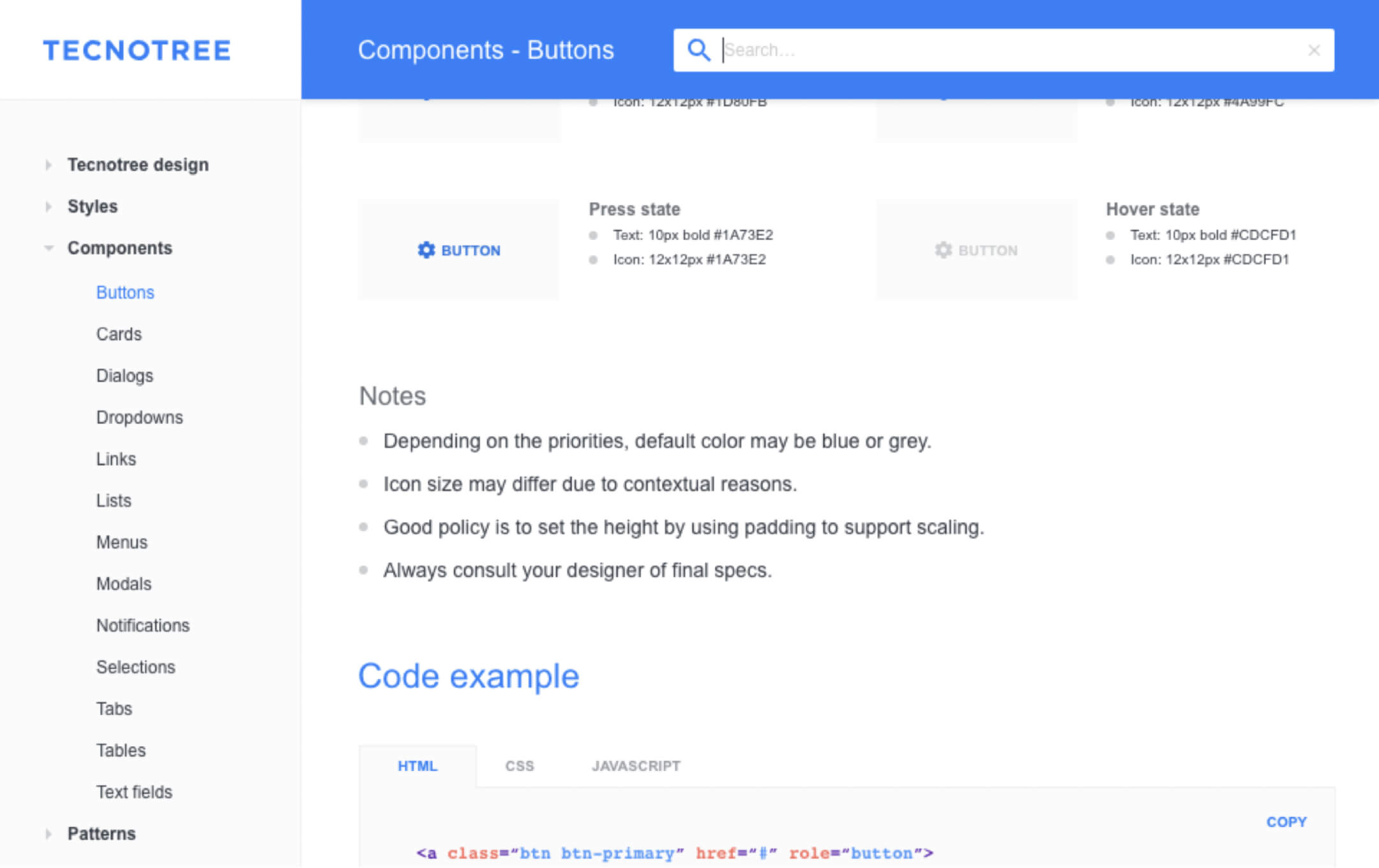 The final published version of the design system was based on flat design principles and heavily influenced by Google's Material Design.